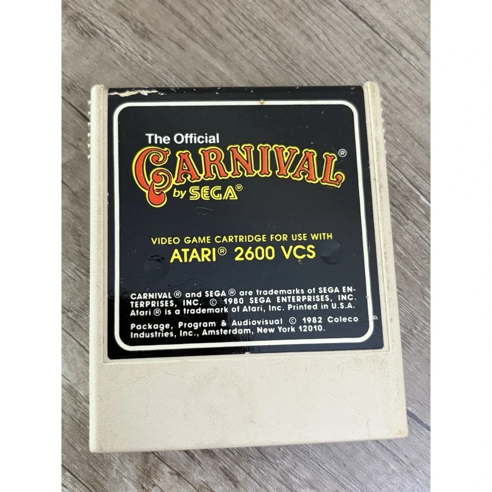 The Official Carnival By Sega (Atari 2600, 1982) Cartridge Video Game